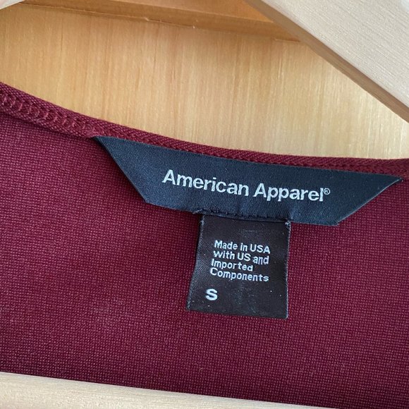 American Apparel burgundy wrap dress - Picture 2 of 2